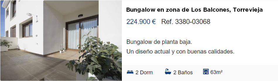Bungalow zona Los Balcones, Torrevieja